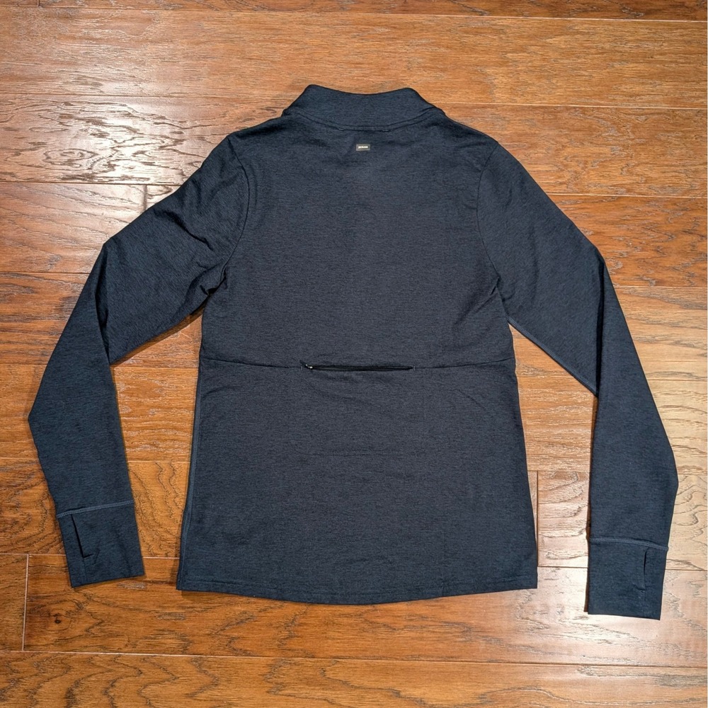 Prana Mens‎ Quarter Zip Pullover Heather Gray Thumbhole Back Pocket Size M 17x24 - Picture 7 of 9